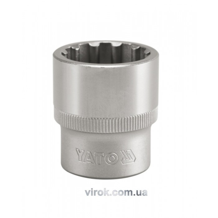 Головка торцева YATO : квадрат 1/2", "Spline", M= 20 мм, L= 38 мм [12/120/240]