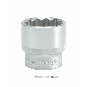 Головка торцева 12-гранна YATO : квадрат 1/2", М= 32 мм, L= 42 мм [6/48/96]