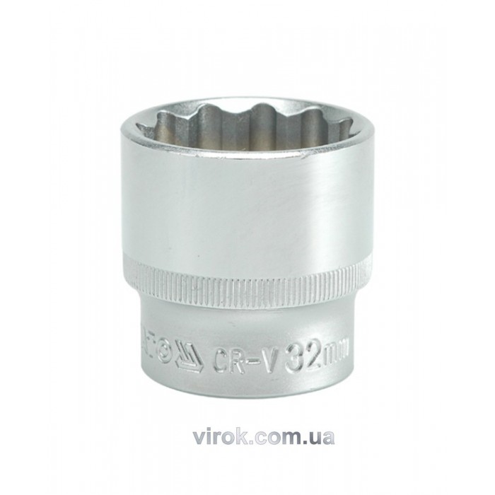 Головка торцева 12-гранна YATO : квадрат 1/2", М= 32 мм, L= 42 мм [6/48/96]