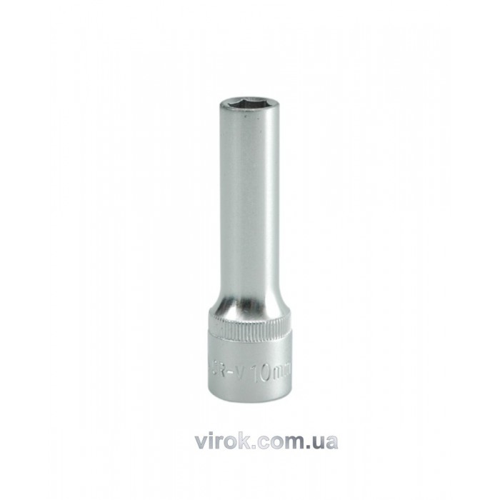 Головка торцева 6-гранна YATO : подовжена, квадрат 1/2", М= 10 мм, L= 76 мм [12/60/120]