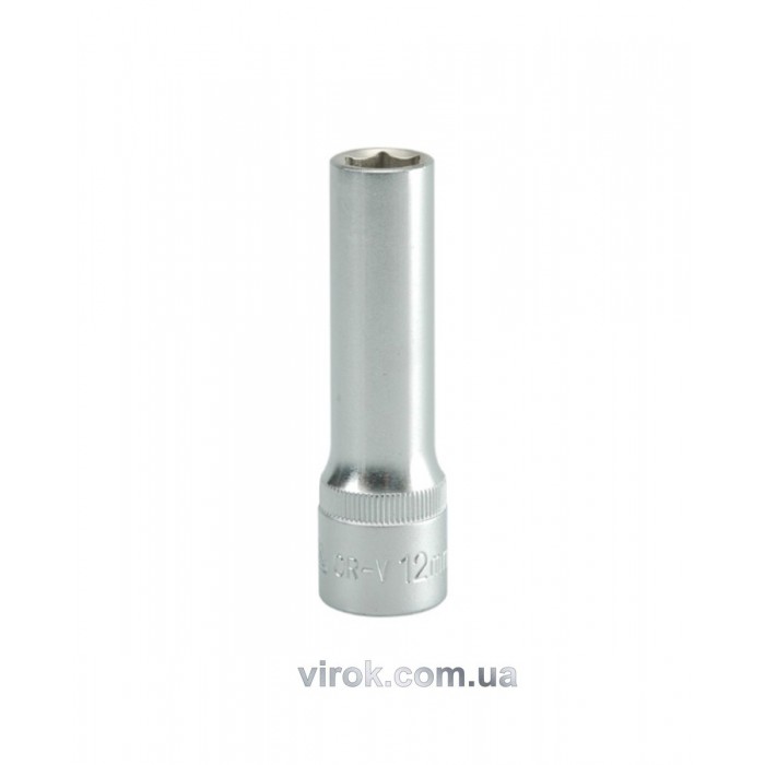 Головка торцева 6-гранна YATO : подовжена, квадрат 1/2", М= 12 мм, L= 76 мм [12/60/120]