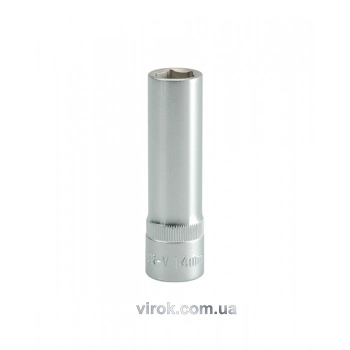 Головка торцева 6-гранна YATO : подовжена, квадрат 1/2", М= 14 мм, L= 76 мм [12/60/120]