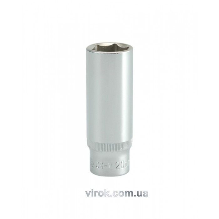 Головка торцева 6-гранна YATO : подовжена, квадрат 1/2", М= 20 мм, L= 76 мм [12/60/120]