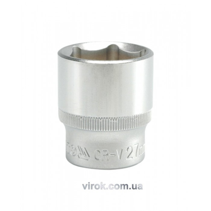 Головка торцева 6-гранна YATO : квадрат 1/2", М= 27 мм, L= 42 мм [12/60/120]