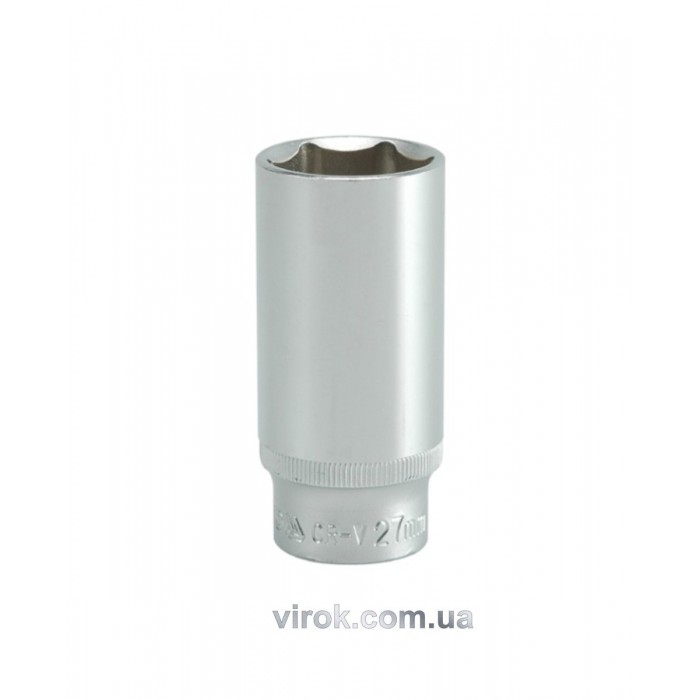 Головка торцева 6-гранна YATO : подовжена, квадрат 1/2", М= 27 мм, L= 76 мм [12/36/72]