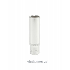 Головка торцева 6-гранна YATO : подовжена, квадрат 1/4", М= 10 мм, L= 50 мм [24/240/480]