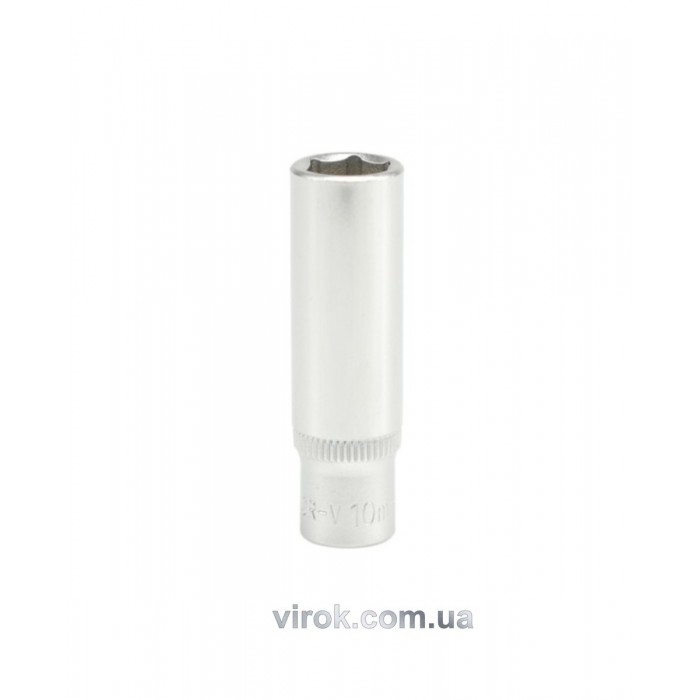 Головка торцева 6-гранна YATO : подовжена, квадрат 1/4", М= 10 мм, L= 50 мм [24/240/480]