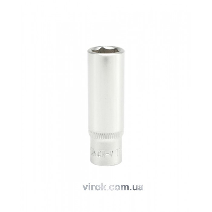 Головка торцева 6-гранна YATO : подовжена, квадрат 1/4", М= 11 мм, L= 50 мм [24/120/240]