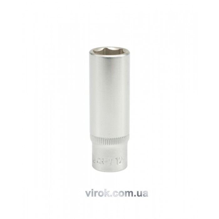 Головка торцева 6-гранна YATO : подовжена, квадрат 1/4", М= 12 мм, L= 50 мм [24/120/240]