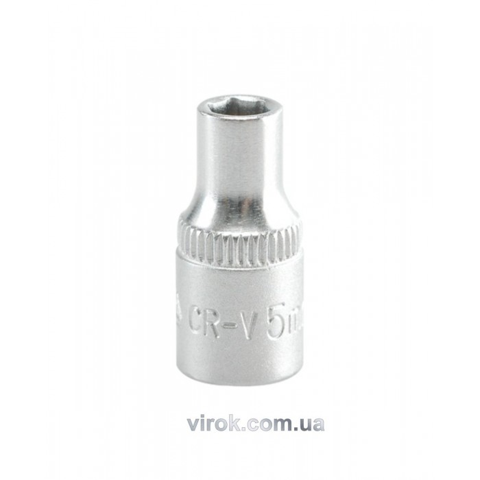 Головка торцева 6-гранна YATO : квадрат 1/4", М= 5 мм, L= 25 мм [24/240/400]