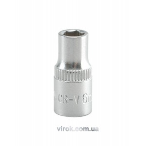Головка торцева 6-гранна YATO : квадрат 1/4", М= 6 мм, L= 25 мм [24/240/400]