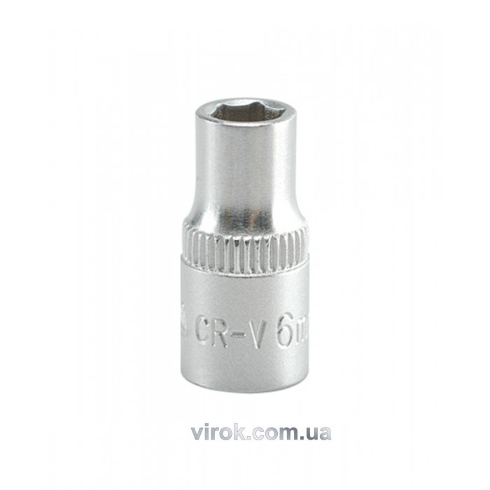 Головка торцева 6-гранна YATO : квадрат 1/4", М= 6 мм, L= 25 мм [24/240/400]