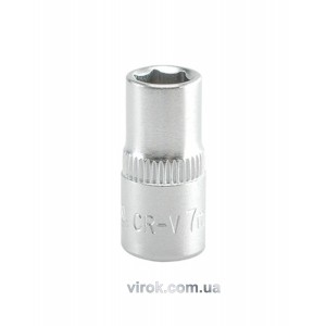 Головка торцева 6-гранна YATO : квадрат 1/4", М= 7 мм, L= 25 мм [24/240/400]