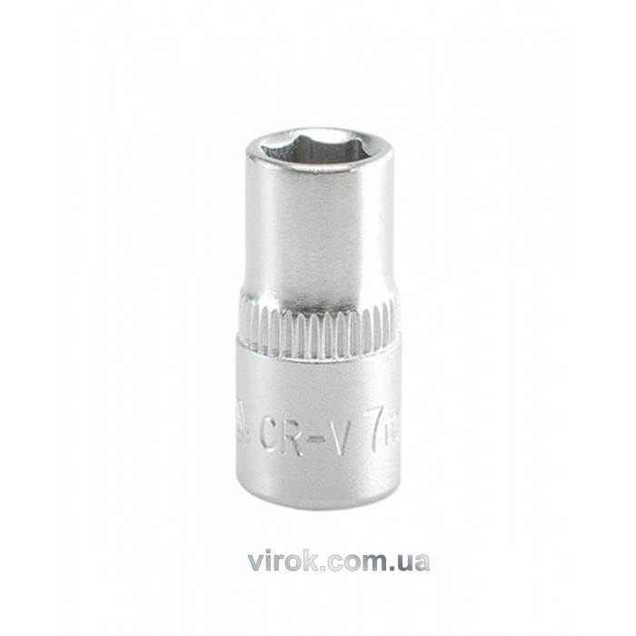 Головка торцева 6-гранна YATO : квадрат 1/4", М= 7 мм, L= 25 мм [24/240/400]