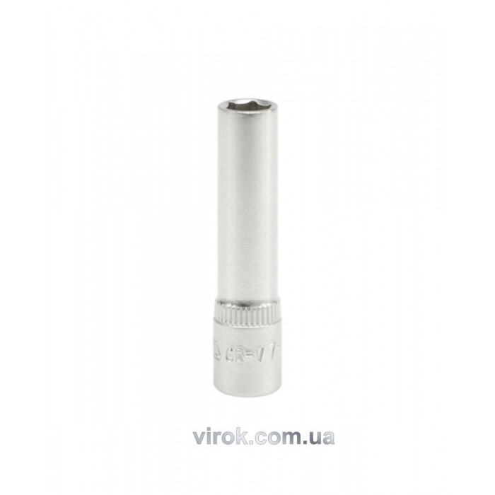 Головка торцева 6-гранна YATO : подовжена, квадрат 1/4", М= 7 мм, L= 50 мм [24/240/480]