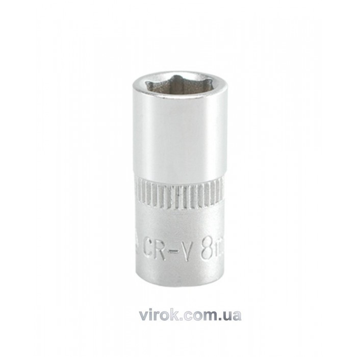 Головка торцева 6-гранна YATO : квадрат 1/4", М= 8 мм, L= 25 мм [24/240/400]