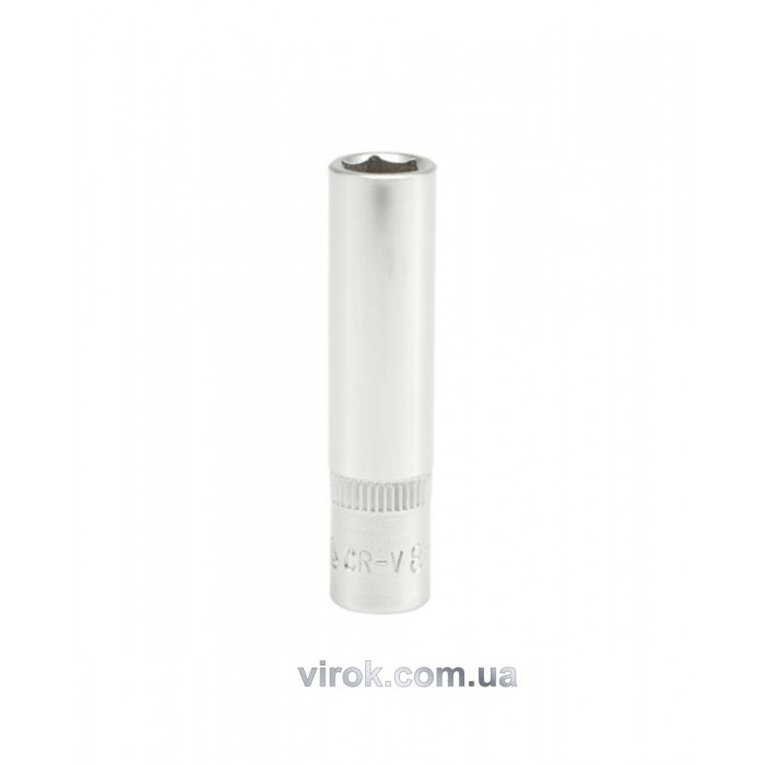 Головка торцева 6-гранна YATO : подовжена, квадрат 1/4", М= 8 мм, L= 50 мм [24/240/480]