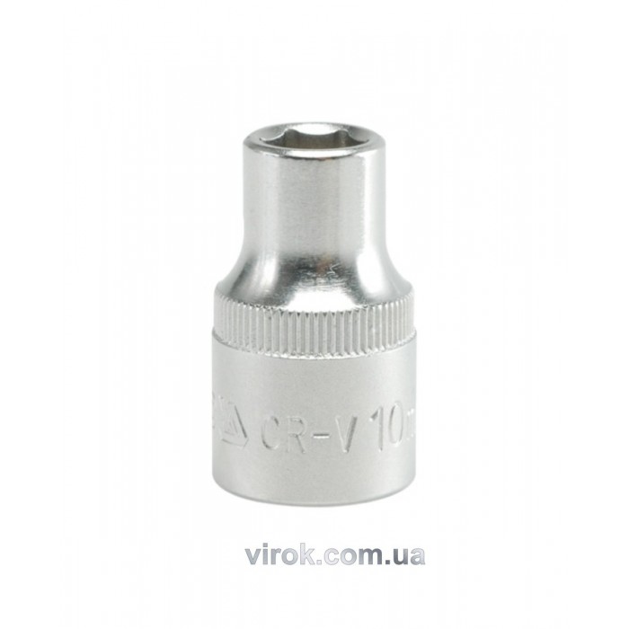 Головка торцева 6-гранна YATO : квадрат 1/2", М= 10 мм, L= 38 мм [12/120/240]