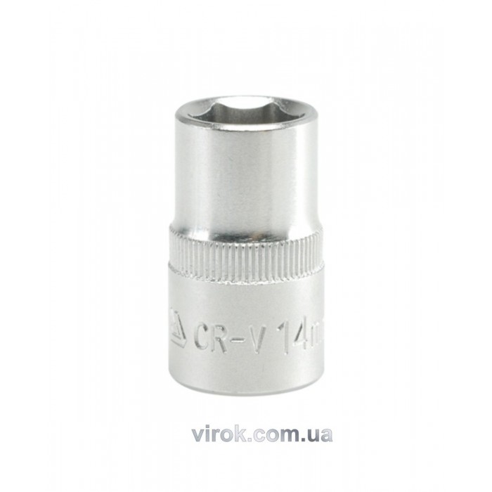 Головка торцева 6-гранна YATO : квадрат 1/2", М= 14 мм, L= 38 мм [12/120/240]