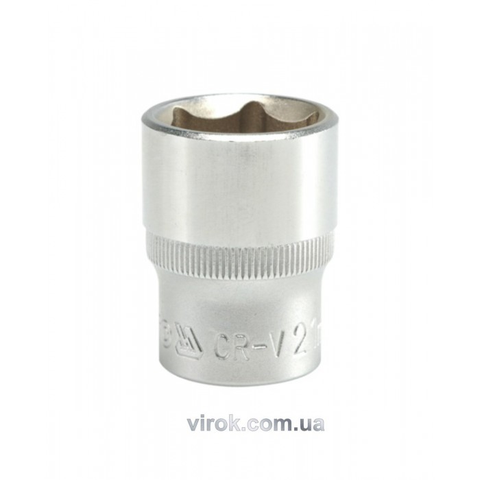 Головка торцева 6-гранна YATO : квадрат 1/2", М= 21 мм, L= 38 мм [120/240]