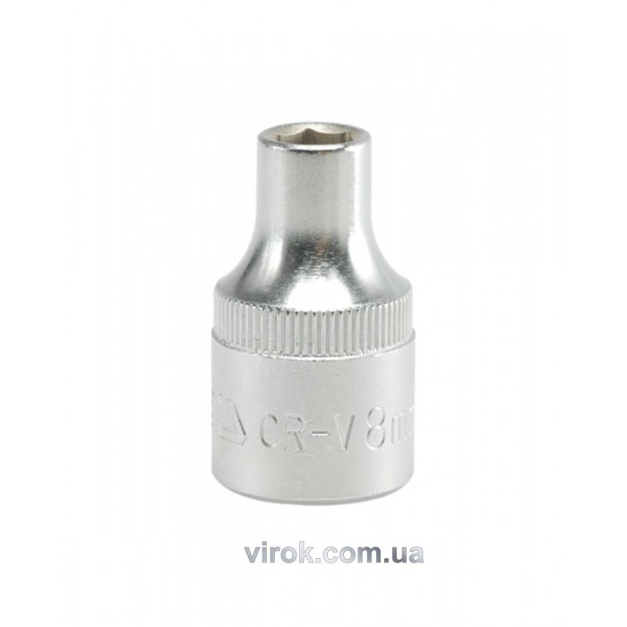 Головка торцева 6-гранна YATO : квадрат 1/2", М= 8 мм, L= 38 мм [12/120/240]