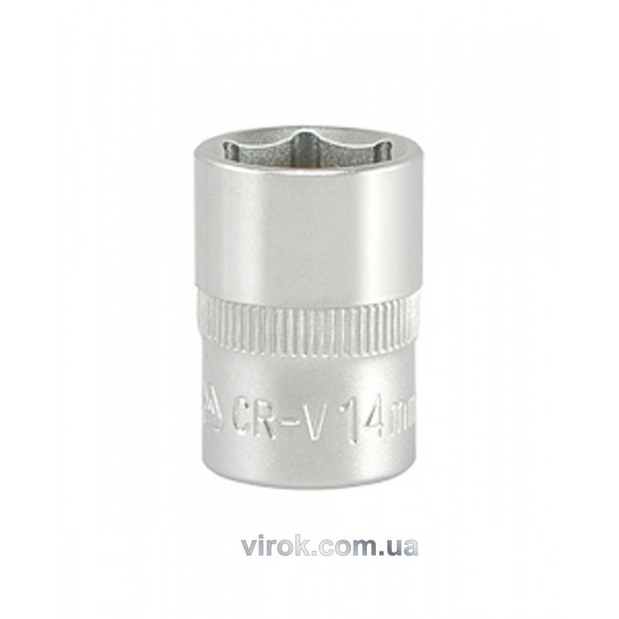 Головка торцева 6-гранна YATO : квадрат 3/8", М= 14 мм, L= 28 мм [24/240/480]