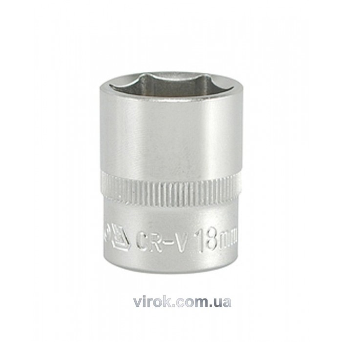 Головка торцева 6-гранна YATO : квадрат 3/8", М= 18 мм, L= 30 мм [12/120/240]