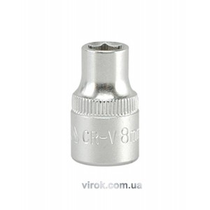 Головка торцева 6-гранна YATO : квадрат 3/8", М= 8 мм, L= 28 мм [24/240/480]