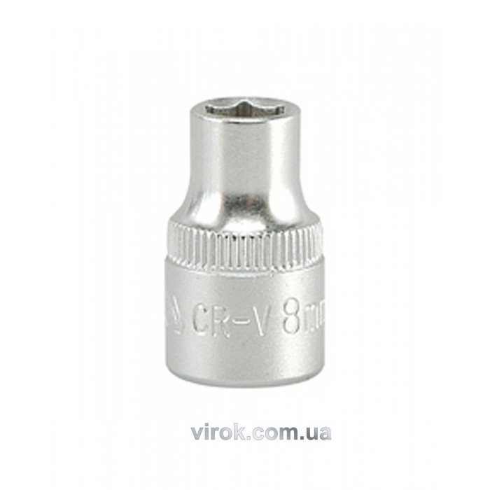 Головка торцева 6-гранна YATO : квадрат 3/8", М= 8 мм, L= 28 мм [24/240/480]