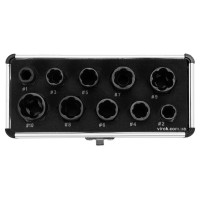 Набір екстракторів YATO для зломаних головок болтів і гайок з квадр.- 3/8". 10 Од. [20]