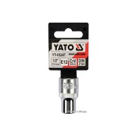 Головка торцева YATO : TORX E12, квадрат 1/2", CrV, DIN 2124 [Блістер] [6/180]