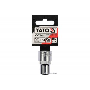 Головка торцева YATO : TORX E14, квадрат 1/2", CrV, DIN 2124 [Блістер] [6/180]