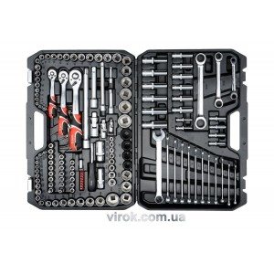 Набір головок торцевих YATO : квадрат 1/2", 3/8", 1/4" з інструментами, насадками. 150 шт. [2]