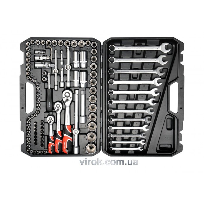 Набір головок торцевих YATO : квадрат 1/2", 3/8", 1/4" з інструментами, насадками. 111 шт. [2]