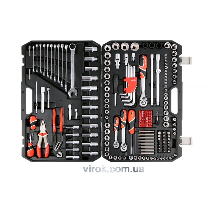 Набір головок торцевих YATO : квадрат 1/2", 3/8", 1/4" з інстр-ми, насадки викруткові. 225 шт.[2]