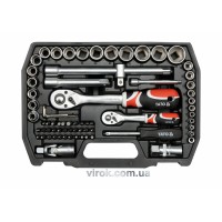 Набір головок торцевих YATO : квадрат 1/4"; 1/2" з інструментами, насадки викруткові. 72 шт.[4]