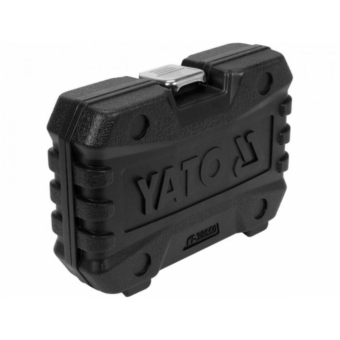 Набір головок торцевих наскрізних SPLINE YATO: квадрат 1/4", М4.5- М13 з обладунками [20]