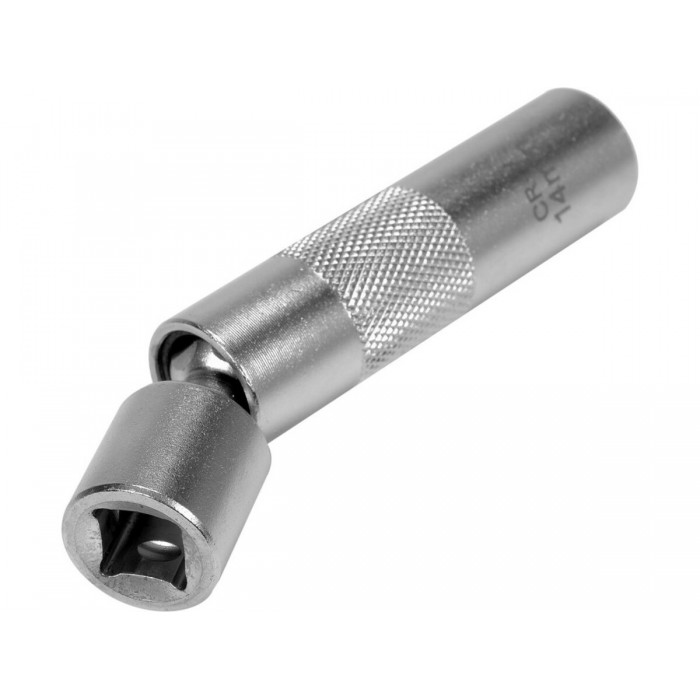 Головка торцева 12-гранна до свічок двигунів тонкостін YATO М14 з кардан приводом, квад 3/8" l=98 мм