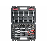 Набір головок торцевих і викруткових насадок YATO : квадрат 1/2", 1/4" з інструментами, 60 елем. [4]