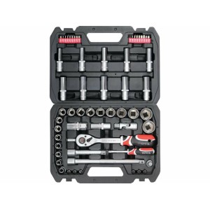 Набір головок торцевих і викруткових насадок YATO : квадрат 1/2", 1/4" з інструментами, 60 елем. [4]