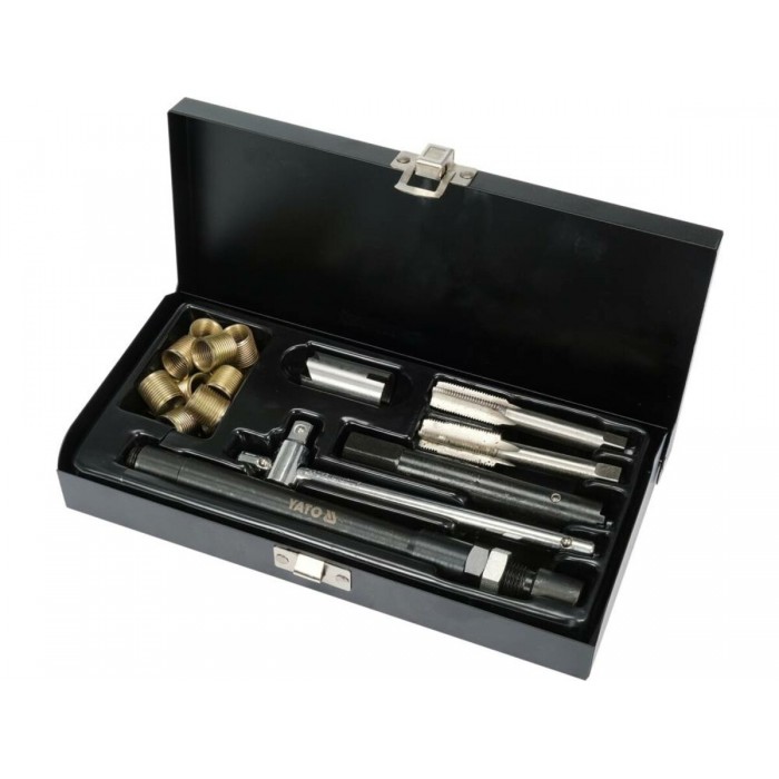 Засоби для ремонту "свічок" запалу YATO: мітчик під головку М14х 1,25 і 20 напрям. втулок, комп. 25е