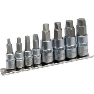 Набір естракорів гвинтів YATO торцеві з HEX спіральні квадрат 1/4" і 3/8", 8 шт