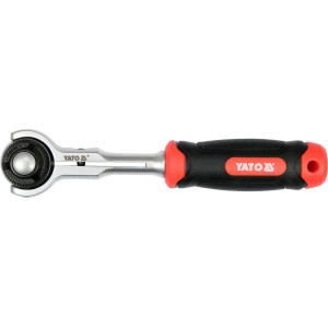 Тріщатка-вороток з обертальною головкою YATO, до квадрату 1/4", l= 145 мм [10/50]