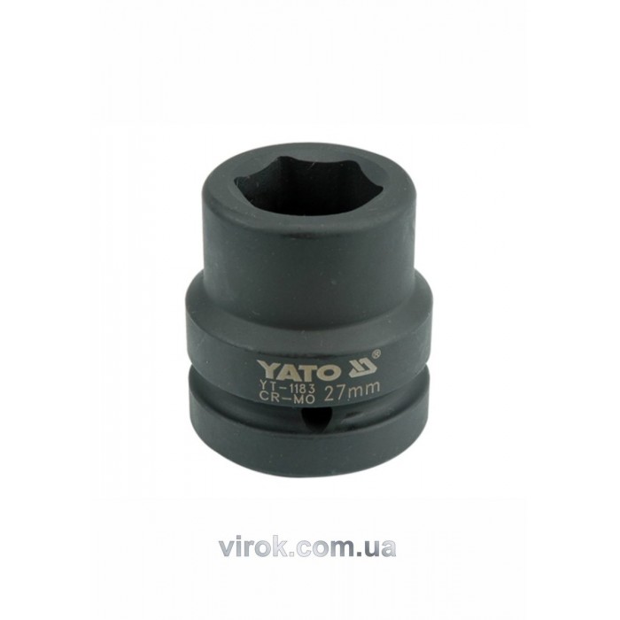 Головка торцева ударна 6-гранна YATO : квадрат 1", М= 28 мм, L= 59 мм [6/24]
