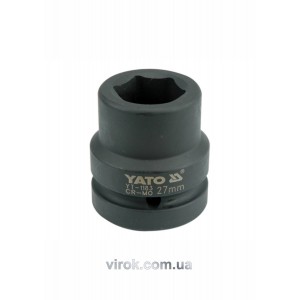 Головка торцева ударна 6-гранна YATO : квадрат 1", М= 29 мм, L= 60 мм [6/24]