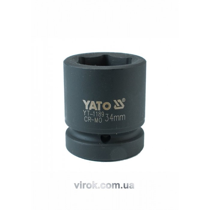 Головка торцева ударна 6-гранна YATO : квадрат 1", М= 34 мм, L= 61 мм [6/24]