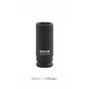 Головка торцева ударна 6-гранна YATO : подовжена, квадрат 1", М= 36 мм, L= 90 мм [6/24]