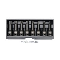 Набір насадок викруткових ударних YATO : SPLINE M5-M18. квадрат 1/2". 8 шт. [15]