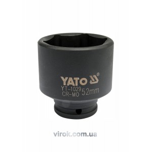 Головка торцева ударна 6-гранна YATO : для ступиць, квадрат 1/2", М= 52 мм, L= 72 мм [3/12]