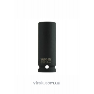 Головка торцева ударна 6-гранна YATO : подовжена, квадрат 1/2", М= 19 мм, L= 78 мм [24/96]